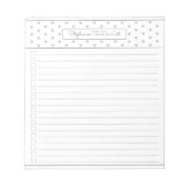 Einfache Polka Dot Light Grey One Column Checklist Notizblock (Vorderseite)