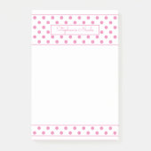 Einfache Polka Dot Pink Personalisiert dünne Grenz Post-it Klebezettel (Vorderseite)