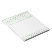 Einfache Polka Dot Sage Personalisierte Grenze Notizblock (angewinkelt)