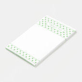 Einfache Polka Dot Sage Personalisierte Grenze Post-it Klebezettel (angewinkelt)