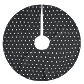 Einfache Polka Dot Schwarz und Weiß Polyester Weihnachtsbaumdecke (Vorderseite)