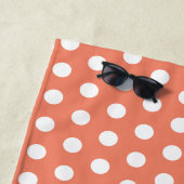 Einfache Polka Dots Orange und Weiß Strandtuch (Beispiel)