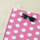 Einfache Polka Dots Rosa und Weiß Strandtuch (Beispiel)