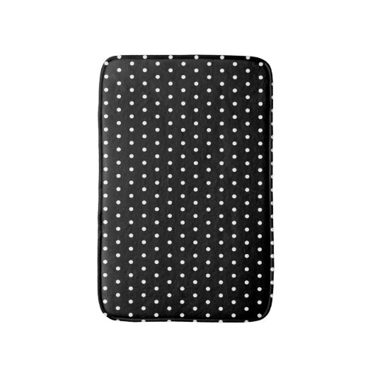 Einfache Polka Dots Schwarz und Weiß Badematte (Vorderseite Vertikal)