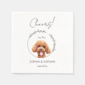 Einfache Poodle Dog Wedding Cocktail Serviette (Vorderseite)