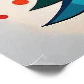 Einfache Pop-Art geometrischer Weihnachtsbaum und Poster (Ecke)