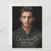 Einfache Portrait Abschluss Einladung (Vorderseite)