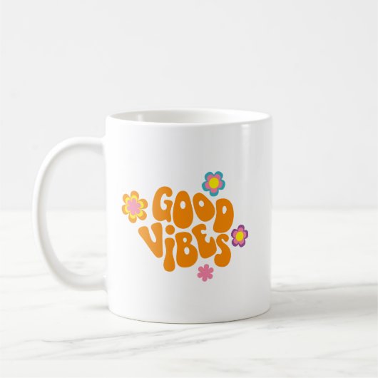 Einfache Positionierung Stil fröhlich Retro Orange Kaffeetasse (Links)