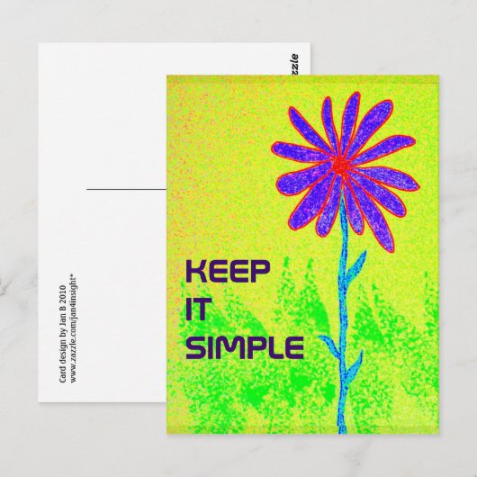 Einfache Postkarte behalten (Vorne/Hinten)