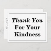 Einfache Postkarte "Danke für Ihre Freundlichkeit" (Vorne/Hinten)