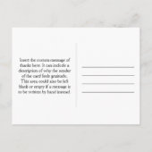 Einfache Postkarte "Danke für Ihre Freundlichkeit" (Rückseite)