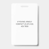 Einfache praktische, dunkelblaue QR-Code-Ereignis- Ausweis (Rückseite)