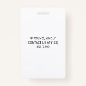 Einfache praktische, dunkelblaue QR-Code-Ereignis- Ausweis (Rückseite)