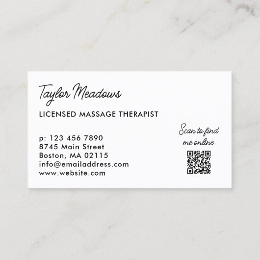 Einfache praktische QR-Code-Mehrfachbenennung Terminkarte (Rückseite)