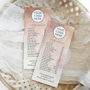Einfache Preisliste von Natural Auburn Earth Tones Werbekarte