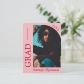 Einfache Preppy Foto Abschluss Einladung Postkarte (Stehend Vorderseite)