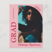 Einfache Preppy Foto Abschluss Einladung Postkarte (Vorderseite)