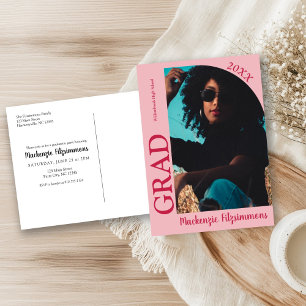 Einfache preppy-fotografische Abschluss-Einladungs Postkarte