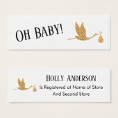 Einfache Preppy-Gold-Storch-Gift-Registrierungskar (Vorne & Hinten)