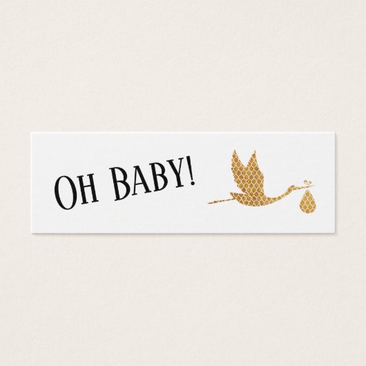 Einfache Preppy-Gold-Storch-Gift-Registrierungskar (Vorderseite)
