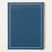 Einfache Preppy Navy Pink und Creme Monogram Planer (Rückseite)