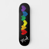 Einfache PRIDE Rainbow-Farben Herz-Tasche Skateboard (Vorderseite)