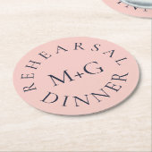 EINFACHE PROBE-Dinner OXFORD BLAU UND BABYPINK Runder Pappuntersetzer (Angewinkelt)