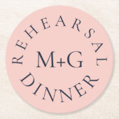 EINFACHE PROBE-Dinner OXFORD BLAU UND BABYPINK Runder Pappuntersetzer (Vorderseite)