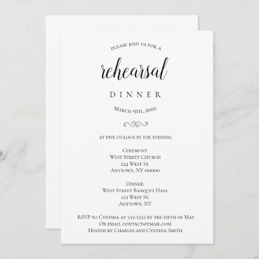 Einfache Probe Typografie Einladungen (Vorne/Hinten)