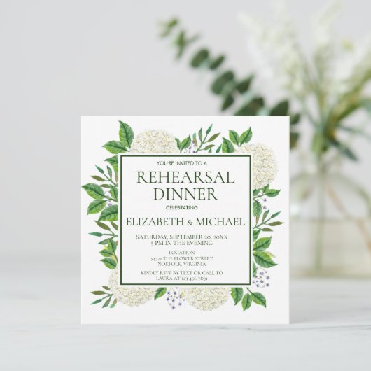 Einfache Probe von Hydrangeas Einladung (Stehend Vorderseite)