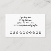 Einfache professionelle Coffee Shop Loyalty Card Visitenkarte (Rückseite)