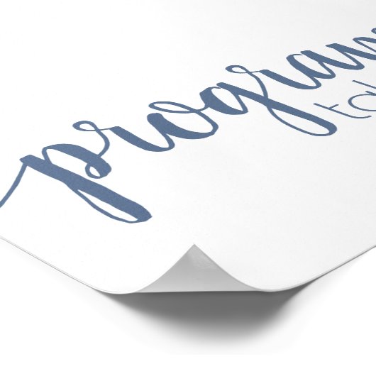 Einfache Programme | Dusty Blue Any Event Table Poster (Ecke)