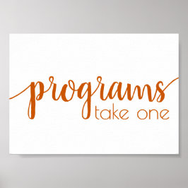Einfache Programme | Fall Orange Any Event Table Poster