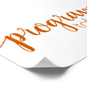 Einfache Programme | Fall Orange Any Event Table Poster (Ecke)
