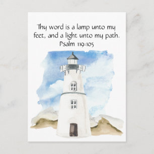 Einfache Psalm-Wasserfarbe Blaue Himmel Leuchtturm Postkarte