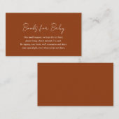 Einfache Pumpkin Orange Babydusche Bücher für Baby Begleitkarte (Vorne/Hinten)