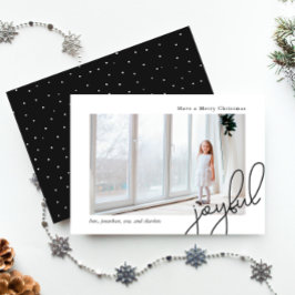 Einfache Punkte Schwarzes Joyful Script Elegantes Feiertagskarte