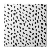 Einfache Punktmuster Schwarz-weiß Fliese (Vorderseite)