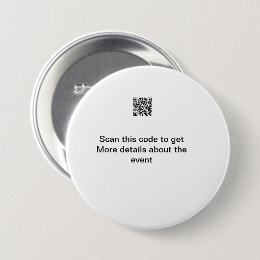 Einfache Q R-Code-Scan-Business-Ereignisvorlage Button (Vorne & Hinten)