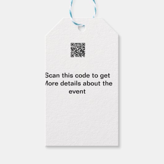 Einfache Q R-Code-Scan-Business-Ereignisvorlage Geschenkanhänger (Vorderseite)