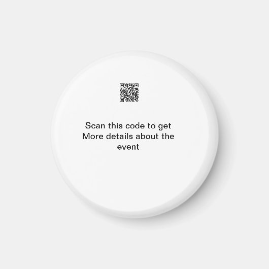 Einfache Q R-Code-Scan-Business-Ereignisvorlage Magnet (Vorne)