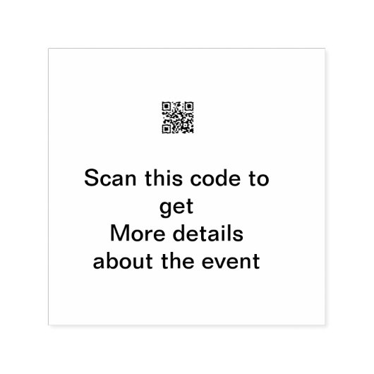 Einfache Q R-Code-Scan-Business-Ereignisvorlage Permastempel (Design)