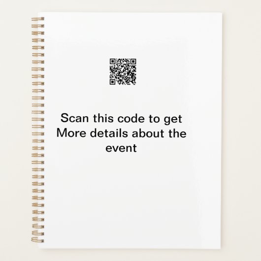 Einfache Q R-Code-Scan-Business-Ereignisvorlage Planer (Vorderseite)