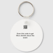 Einfache Q R-Code-Scan-Business-Ereignisvorlage Schlüsselanhänger (Rückseite)