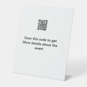 Einfache Q R-Code-Scan-Business-Ereignisvorlage Sockelschild
