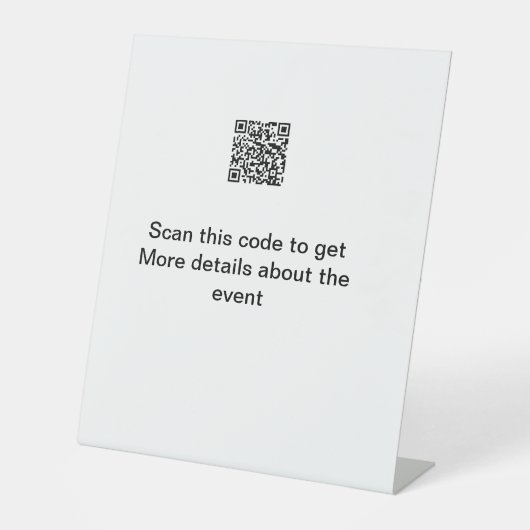 Einfache Q R-Code-Scan-Business-Ereignisvorlage Sockelschild (Vorderseite)
