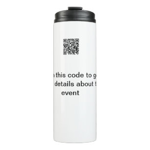 Einfache Q R-Code-Scan-Business-Ereignisvorlage Thermosbecher