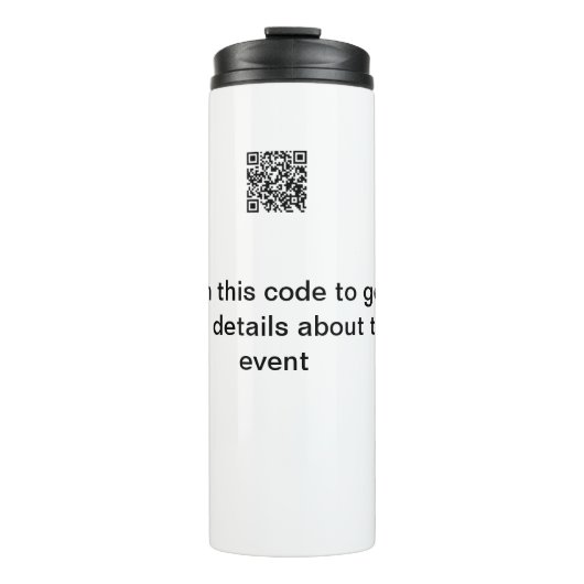 Einfache Q R-Code-Scan-Business-Ereignisvorlage Thermosbecher (Vorderseite)
