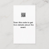 Einfache Q R-Code-Scan-Business-Ereignisvorlage Visitenkarte (Rückseite)