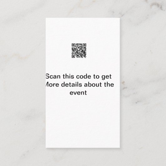 Einfache Q R-Code-Scan-Business-Ereignisvorlage Visitenkarte (Vorderseite)